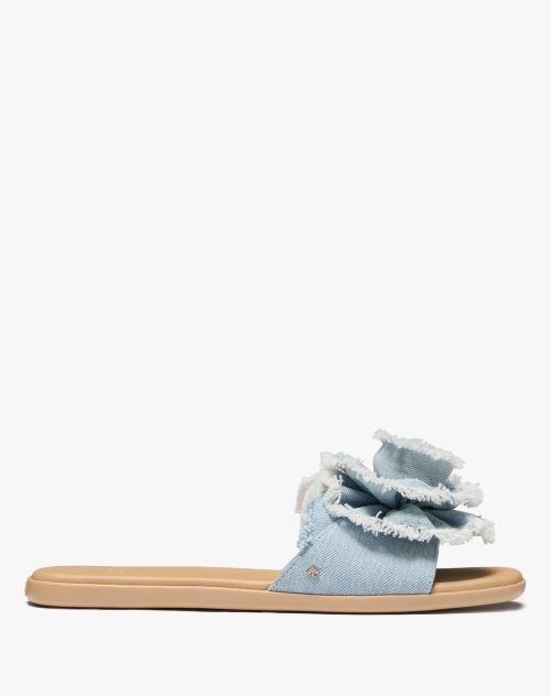 Flourish Denim Flat Sandals