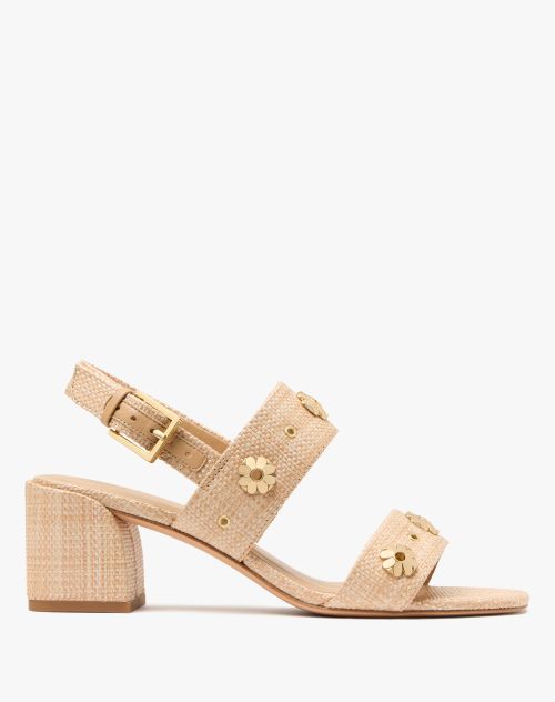 Flower Stud Block Heels