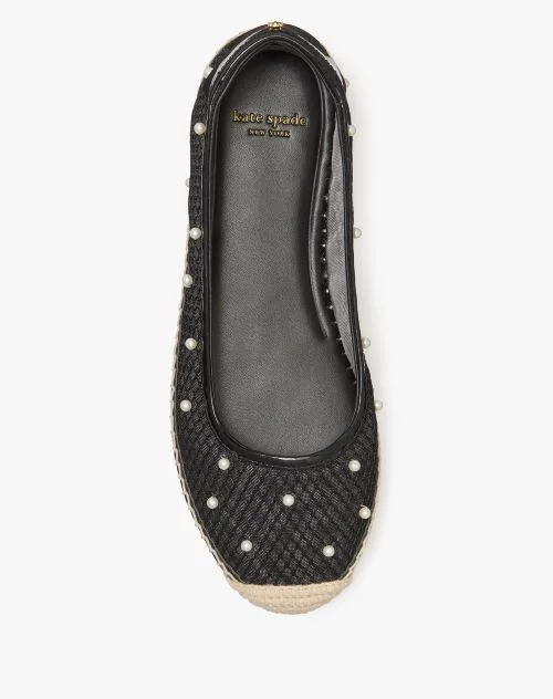 Pearl Fishnet Espadrille Ballet Flats