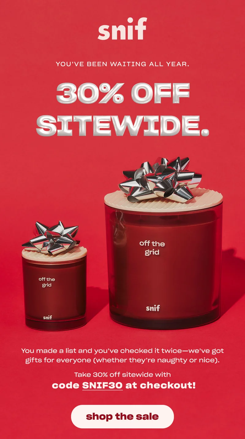 Get 30% off gifts with code SNIF30 ↗