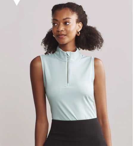 Course to Court Sleeveless Zip Mock