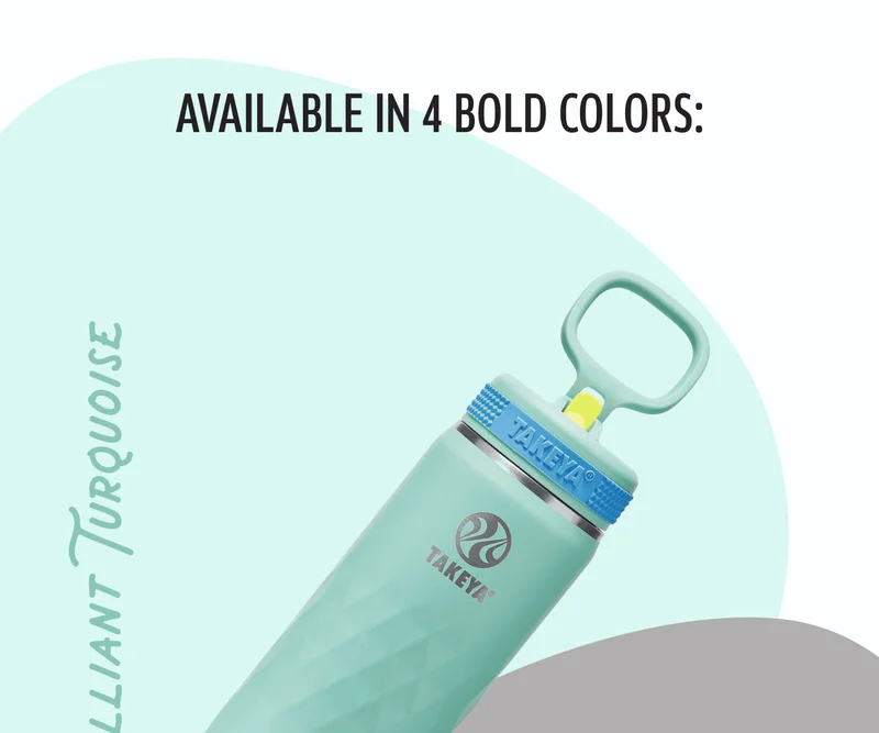 Available in 4 bold colors: Brilliant Turquoise