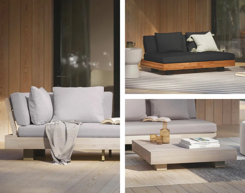 The Lubek's modern design boasts wood-based details for a warm, premium look.