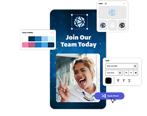 Promotional social post being creating in a edition tool