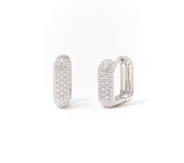 Fire Light Lab Grown Diamonds 1 cttw Square Huggie Hoops, Sterling