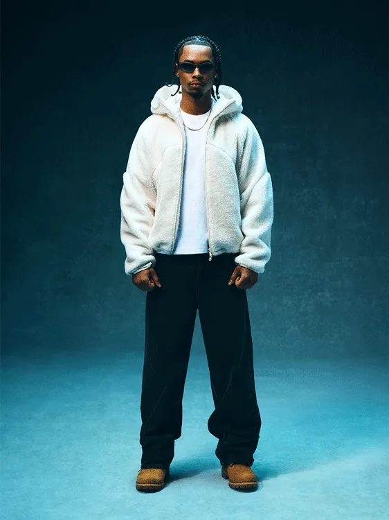 GIF of Model wearing Fleece hoodies