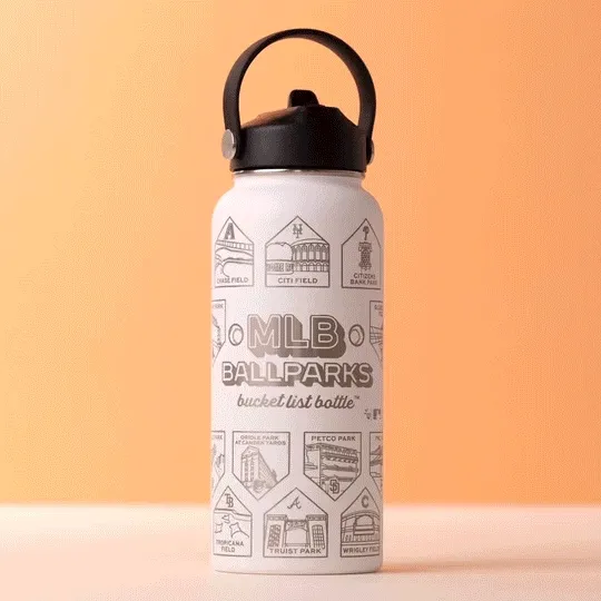 MLB Ballparks Bucket List Water Bottle