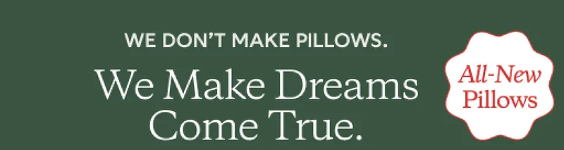 We Make Dreams Come true. All-New Pillows