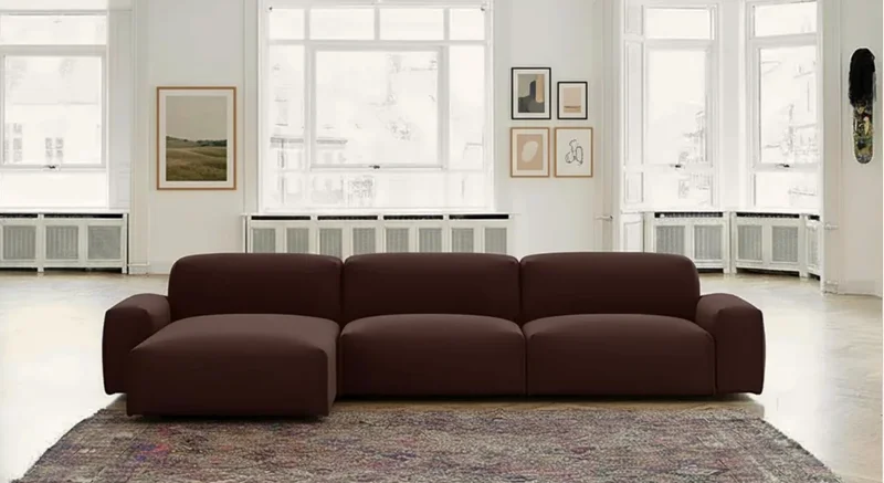Dark brown sofa styling