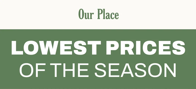 Our Place - Lowest Prices of the Season