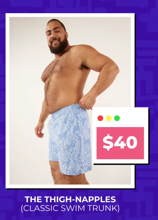 Classic Swim Trunk: The Thigh-Napples NOW $40