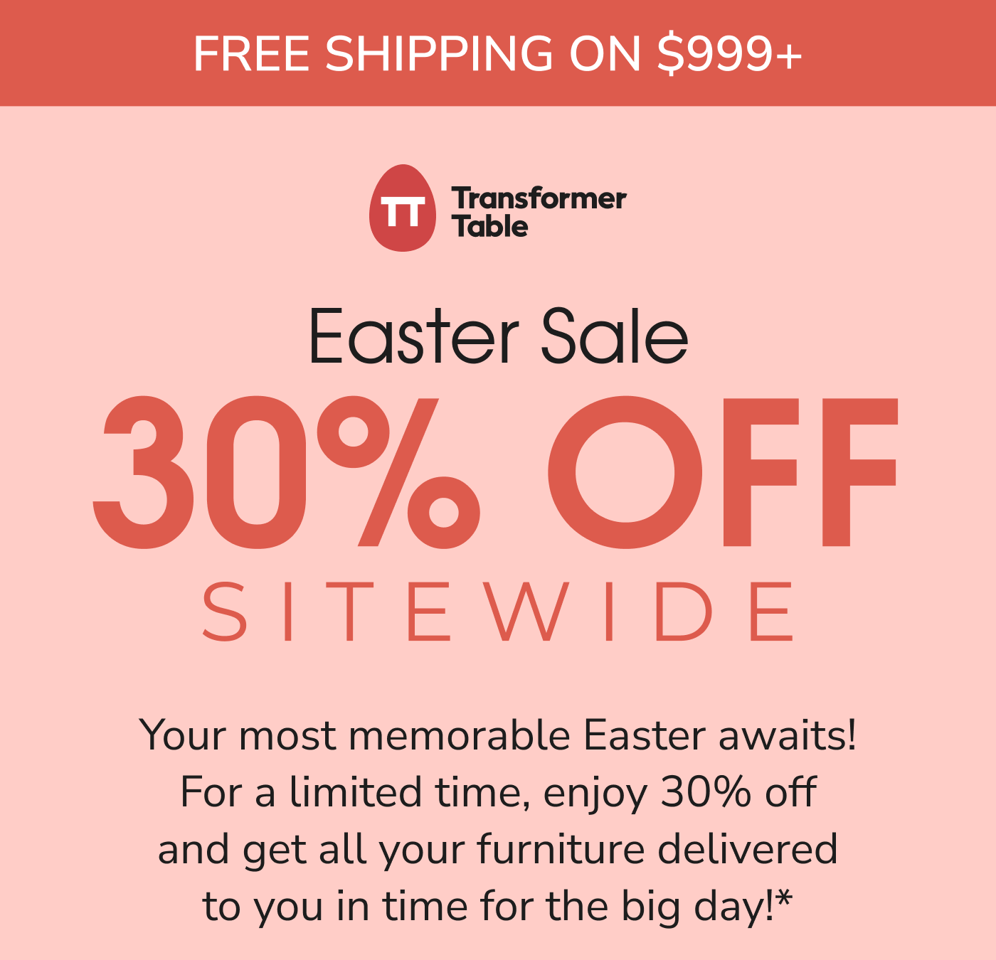 Easter Sale 30% Off Sitewide