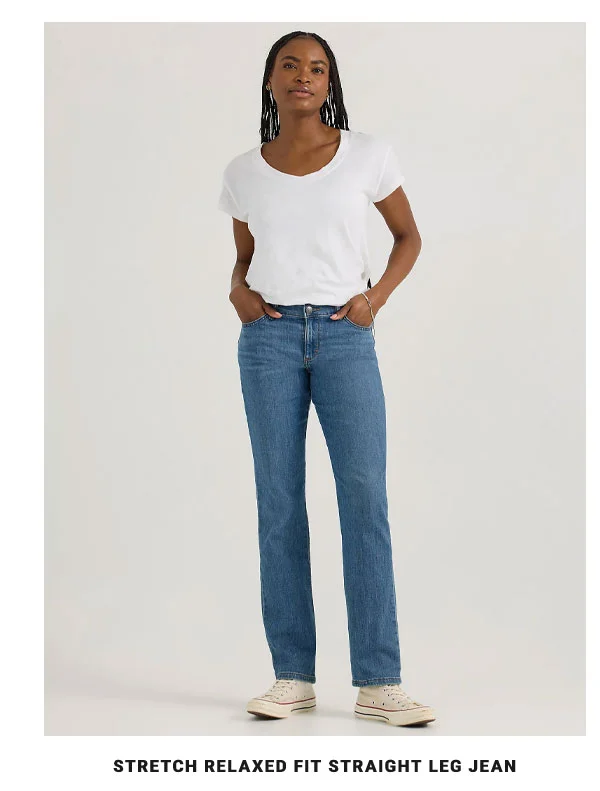 STRETCH RELAXED FIT STRAIGHT LEG JEAN