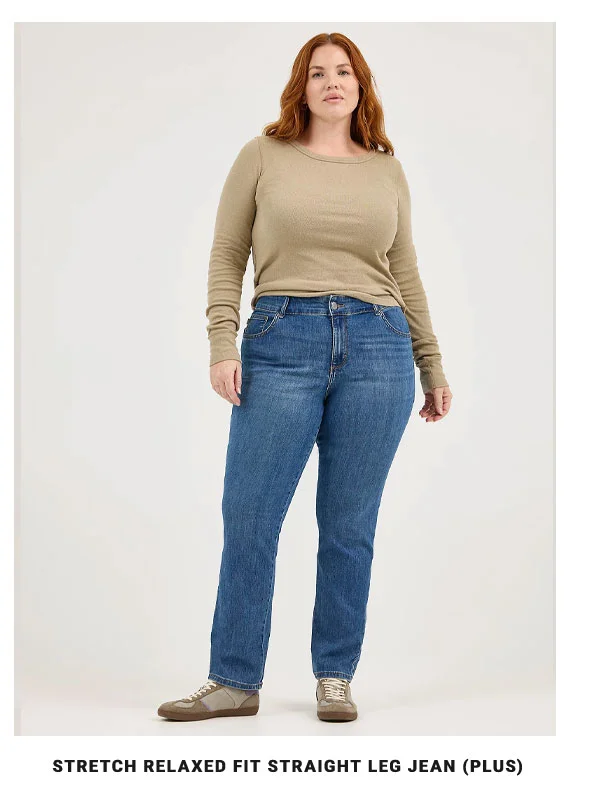 STRETCH RELAXED FIT STRAIGHT LEG JEAN (PLUS)