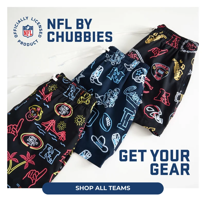 NFL x CHUBBIES: GET. YOUR. GEAR.