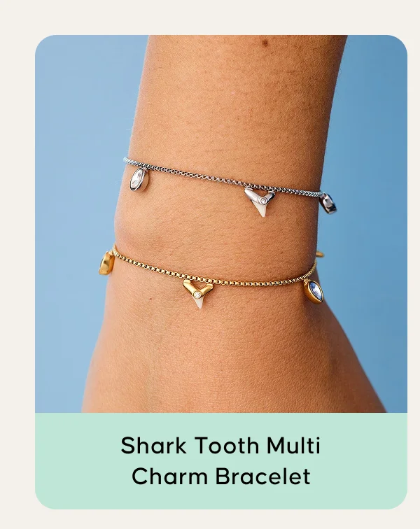 Shark Tooth Multi Charm Bracelet