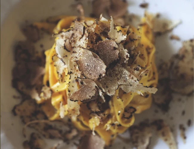 Truffle from in the woods of Umbria can add depth to even the simplest egg pasta dish.