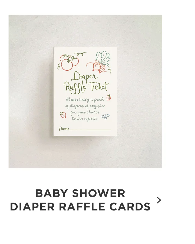 Baby Shower Diaper Raffle Cards