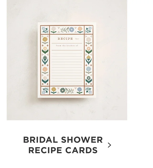Bridal Shower Recipe Cards