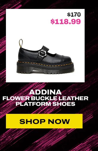Addina Flower Buckle Leather Platform Shoes