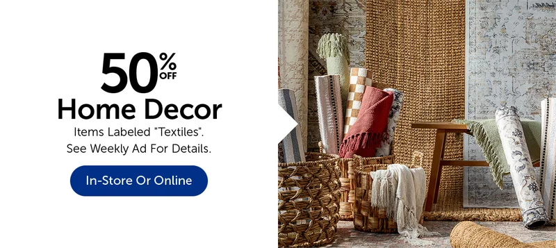 50% Off Home Decor - Items Labeled Textiles