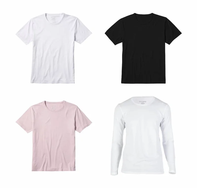 Tees in different styles and colors