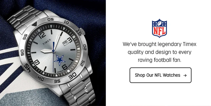 We've brought legendary Timex quality and design to every raving football fan. | Shop Our NFL Watches
