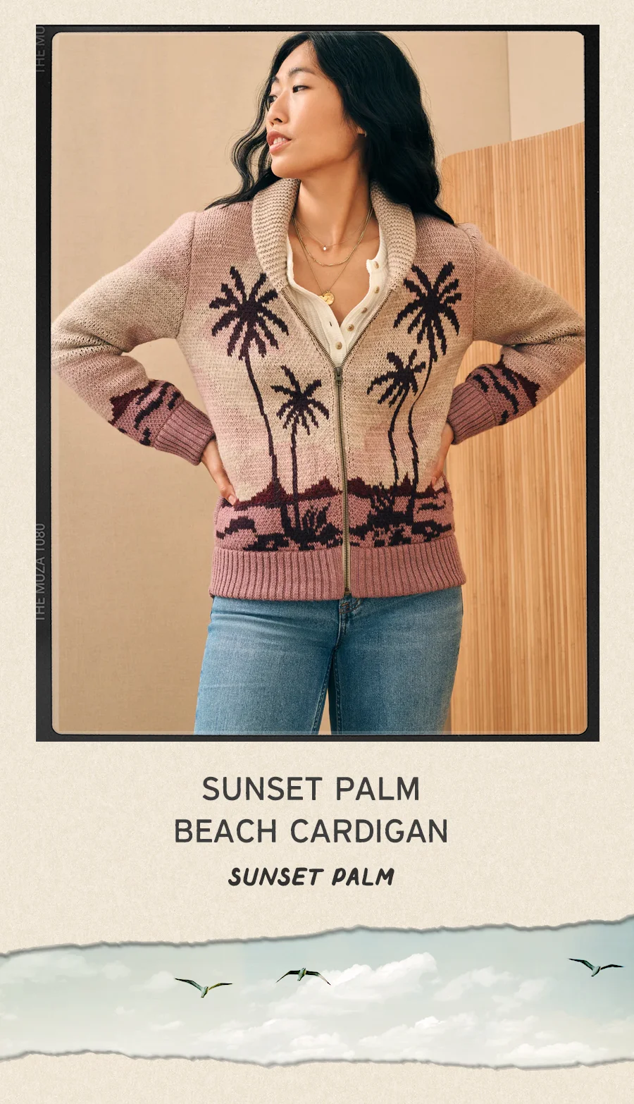For her sunset palm beach cardigan