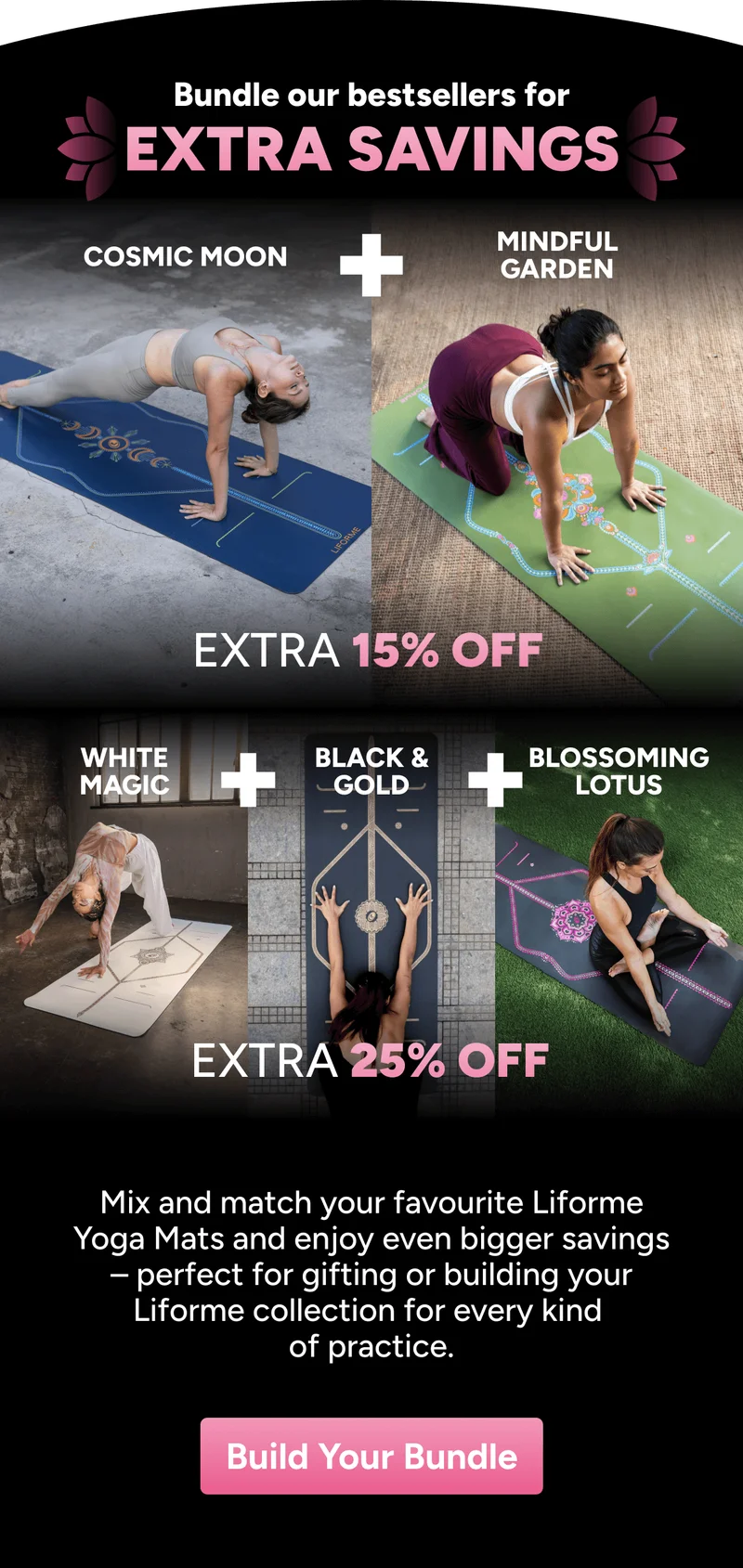 Build your Liforme Yoga Mat bundle and unlock even bigger savings