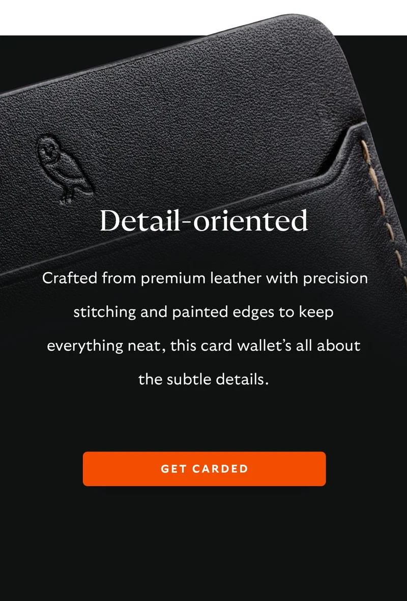 Crafted from premium leather with precision stitching and painted edges to keep everything neat, this card wallet’s all about the subtle details.
