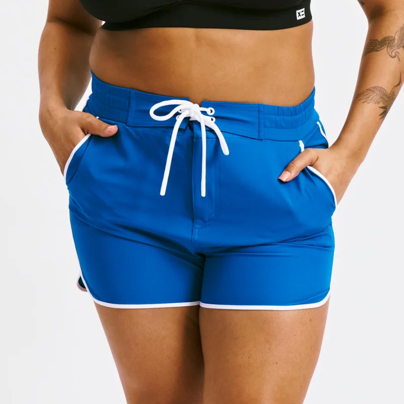 Image of Swim 2.5" High Waisted Board Shortie - Marina Blue