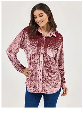 Women's Wrangler Boyfriend Fit Button-Down Velvet Top