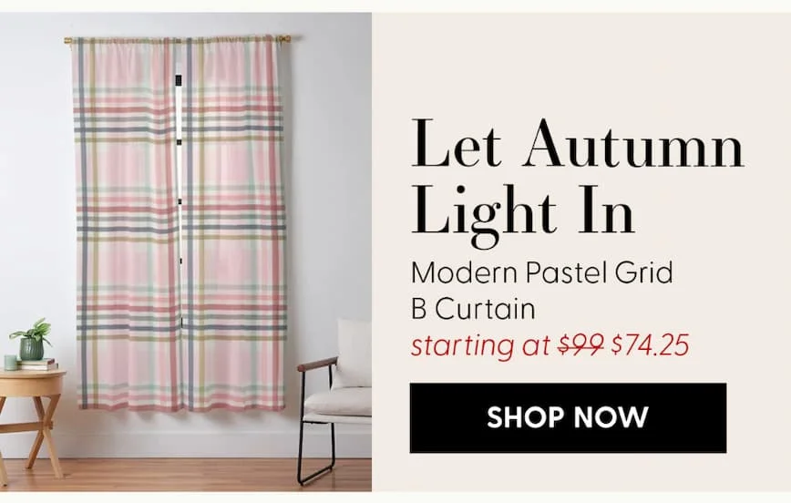 Modern Pastel Grid B Curtain
