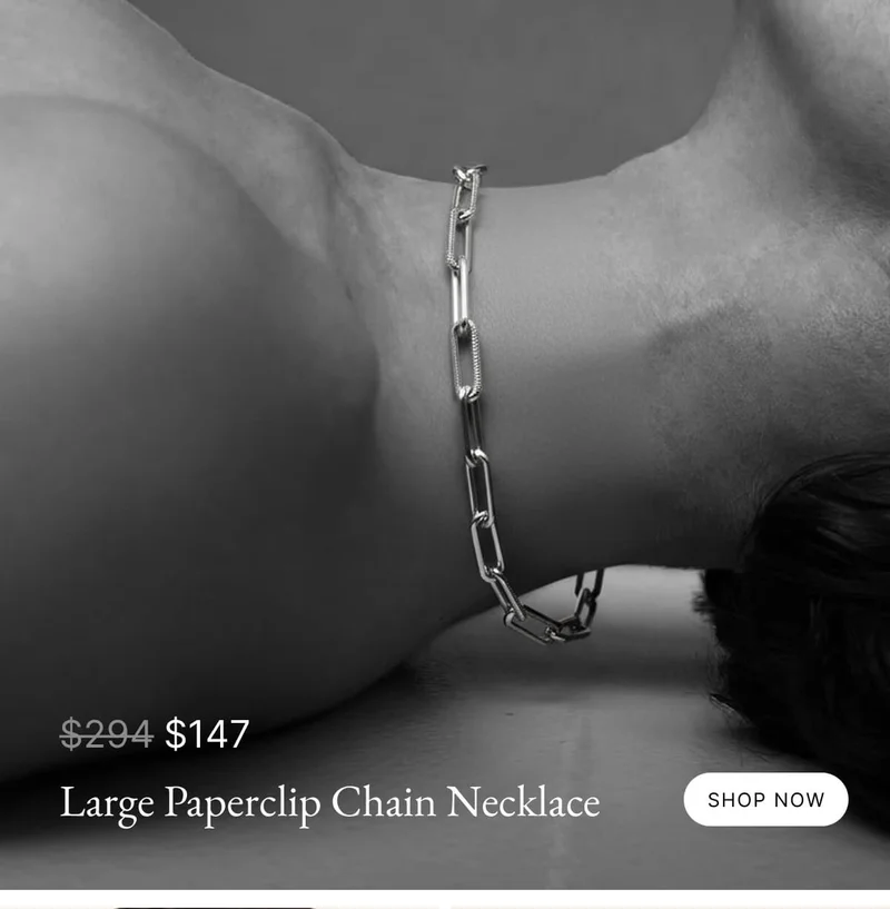 Large paperclip chain necklace