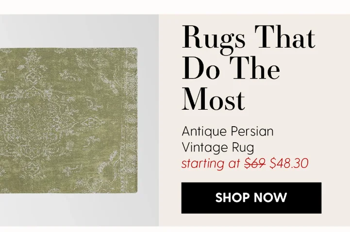 Antique Persian Vintage Rug Print Olive Green Rug