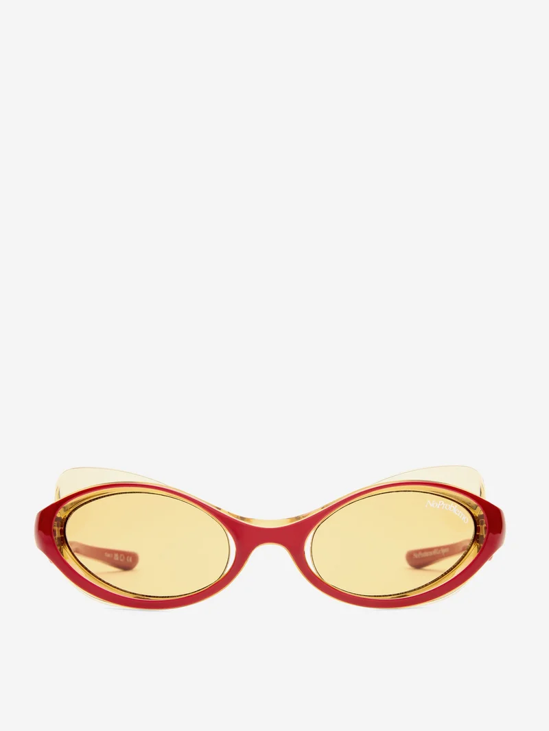 Image of No Problemo x Le Specs Lyra Sunglasses - Bright Red / Yellow Tint