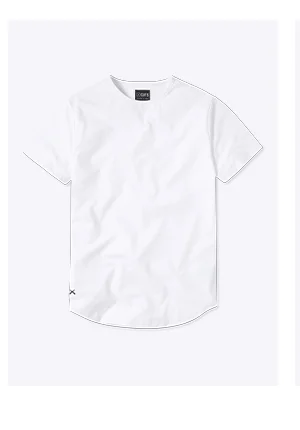 White AO Curve-Hem Tee
