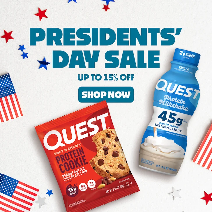Quest Nutrition - Presidents’ Day Sale Up to 15% Off