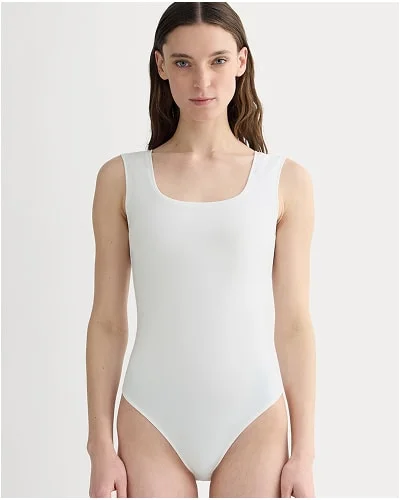 [Image]The Form Square-Neck Bodysuit | White