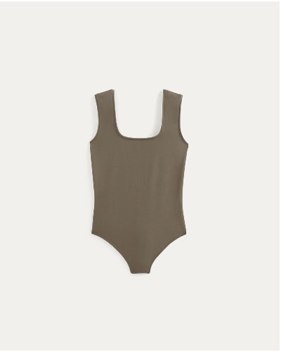 [Image]The Form Square-Neck Bodysuit | Deep Taupe