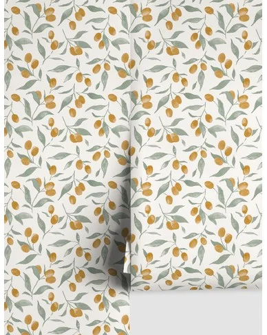 Kumquats Wallpaper by Rylee + Cru-Orange