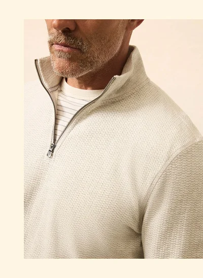 Textured Knit Quarter Zip