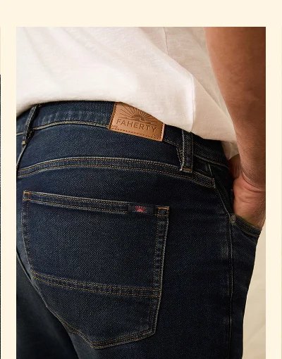 Stretch Terry Indigo 5-Pocket Pant
