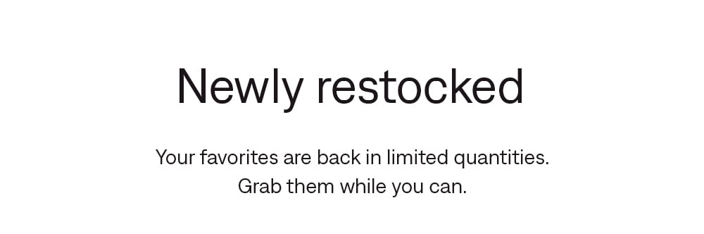 Newly restocked