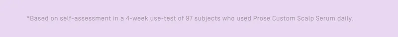 Based on self-assessment in a 4-week use-test of 97 subjects who used Prose Custom Scalp Serum daily