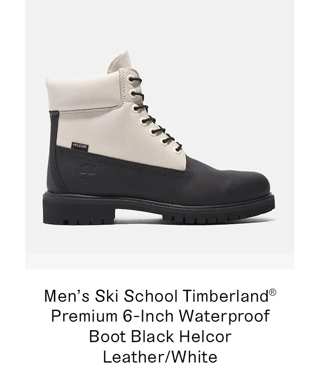 Men's Ski School Timberland Premium 6-Inch Waterproof Boot Black Helcor Leather/White
