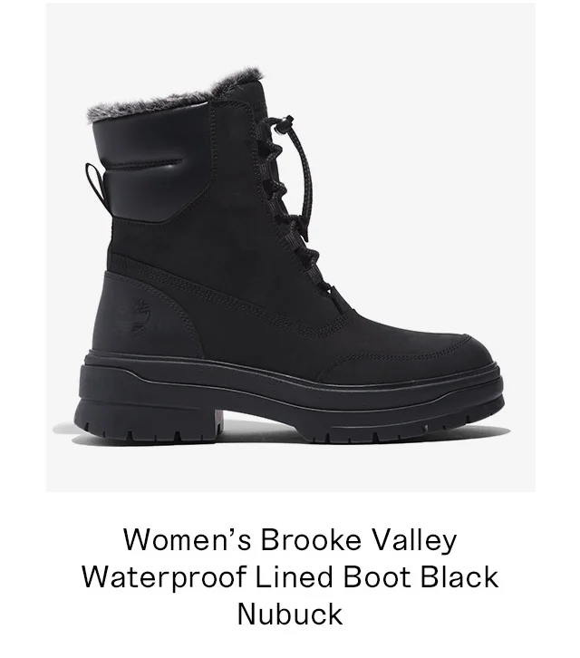 Women's Brooke Valley Waterproof Lined Boot Black Nubuck