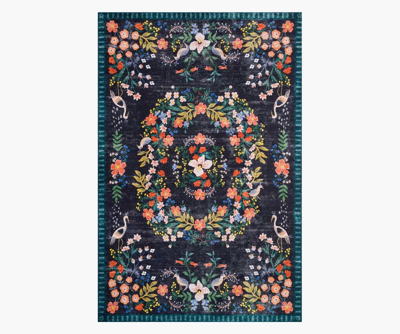 Image of Palais Luxembourg Printed Rug - Navy