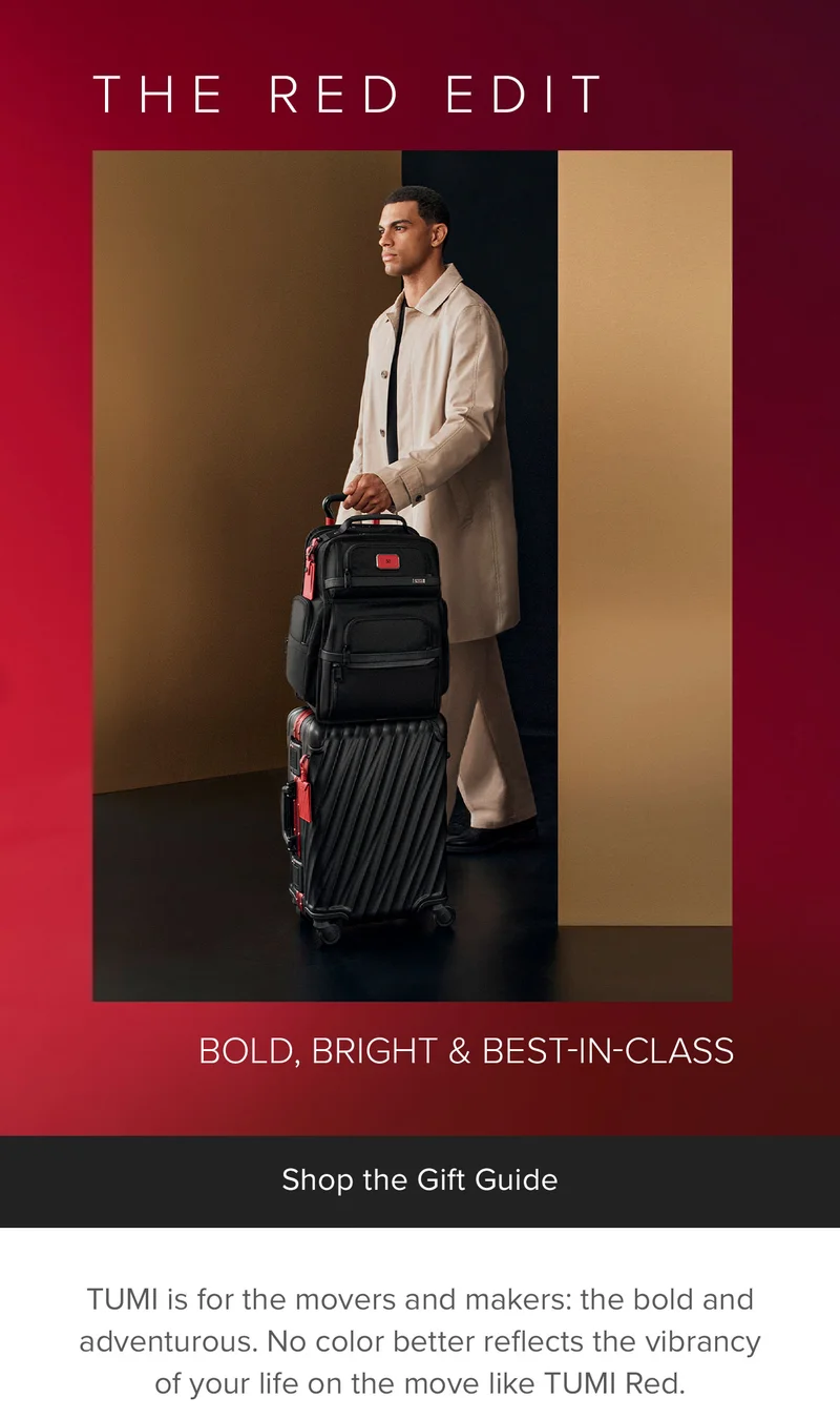 The Red Edit - TUMI is for the movers and makers: the bold and adventurous. No color better reflects the vibrancy of your life on the move like TUMI Red.