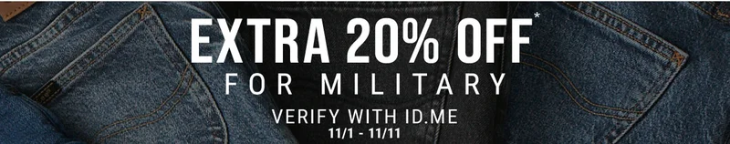 Extra 20% off* for military verify with ID.ME 11/1 - 11/11